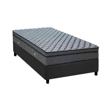 Imagem de Cama Box Solteiro: Colchão Molas Ortobom Hotelaria Multilastic Orthotel Luxo + Base Gray(88X188)