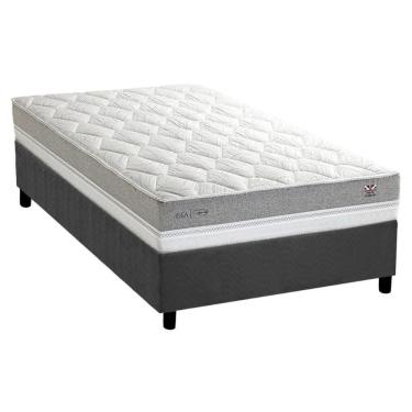 Imagem de Conjunto Box Solteiro: Colchão Molas Herval Ensacadas Maxspring C1672 + Base Crc Suede Gray (88x188)