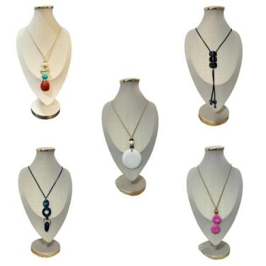 Imagem de Kit Maxi Colar Feminino Elegante Casual Chique 5 Unidades - MLBpel