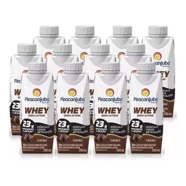 Imagem de Kit 12 Whey Protein Zero Lactose Piracanjuba 250ml - Cacau
