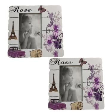 Imagem de Porta Retrato 10X15 Kit 2 Unidades Decoraçao Moldura Paris