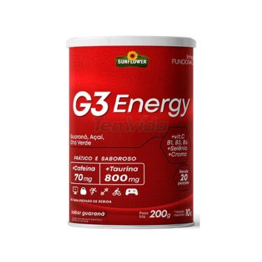 Imagem de G3 Energy Cafeína Taurina Vitaminas Minerais Pré-treino 200g Sunflower-Unissex