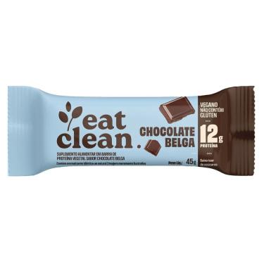 Imagem de Barra de Proteína Vegetal Eat Clean com 12g de Proteína Sabor Chocolate Belga 45g