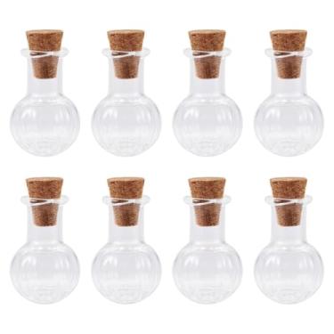 Imagem de 10 peças de garrafas de vidro pequenas com rolhas de cortiça, recipientes de vidro minúsculo com contas de desejos, armazenamento de frascos para lembrancinhas de casamento faça você mesmo, artesanato