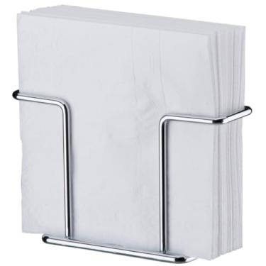 Imagem de Porta Papel Toalha Banheiro, Porta Guardanapos Suporte Apoio de Papel Aço Mesa Restaurante Lanchonete, 13×8.5×5cm(Cromado)