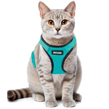 Imagem de Peitoral para gatos, à prova de fuga, com coleira para caminhar, suporte macio para o peito, tamanho ajustável, macio, ajustável, respirável, gatinhos, cães pequenos