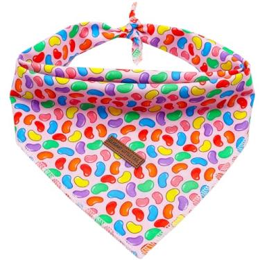 Imagem de Elegant little tail Bandana para cães de Páscoa, 1 peça de cachecol lavável para cães femininos ou masculinos, lenço ajustável para cães médios e grandes