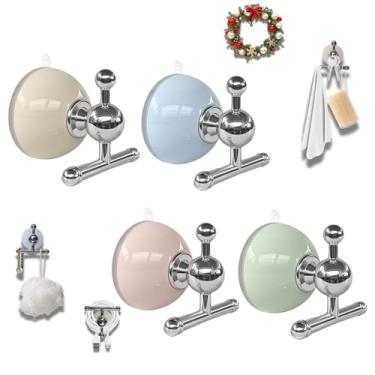 Imagem de XIEFFICH Ganchos com ventosa T-Bar – Resistentes, reutilizáveis e sem perfuração para pendurar toalhas, chaves, grinaldas (multicolorido-4)