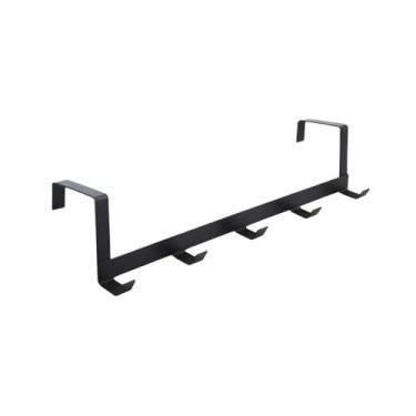 Imagem de Cabide de Porta Industrial Aço Preto 5 Ganchos Alta Resistência H&H Decor (Preto)