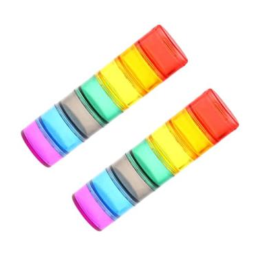 Imagem de barenx Recipiente organizador de comprimidos de vitamina para comprimidos semanais, 2 peças