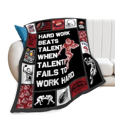 Imagem de Cobertor de futebol, cobertor esportivo inspirador, presentes de futebol, cobertores de flanela de lã para homens, meninos, mulheres, amantes de adultos, roupa de cama macia, presente para sofá-cama