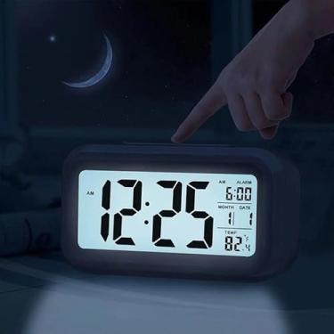 Imagem de Mini Relógio Digital LED Despertador Pequeno Aparelho Acorda Alarme Temperatura Viagem Bolsa Som