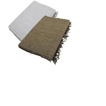 Imagem de Manta para Sofa Grande, Kit 2 Mantas Natal para Sofá 2,20 X 1,20m Gigante Algodão Protetor Decoração Natal(Cinza Neblina + Marrom Mesc)