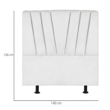 Imagem de Cabeceira Estofada De Cama Casal Box 140 Cm Malu Suede Branco