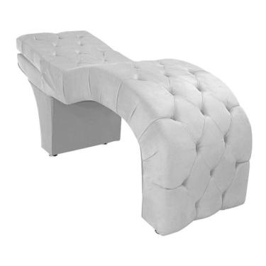 Imagem de Maca Estética Estofada Reclinável Ergonômica Suede Sabrina Cor:branco