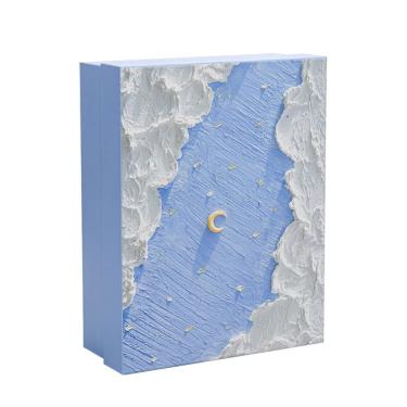 Imagem de Caixa de presente, pintura a óleo 3D de luxo, céu azul e nuvens