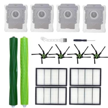 Imagem de Peças de reposição compatíveis com aspirador de pó robô série iRobot Roo-MBA s9(9150) S9 Plus(9550), 1 conjunto de escovas de borracha, 4 filtros, 4 escovas laterais, 4 sacos de eliminação automática
