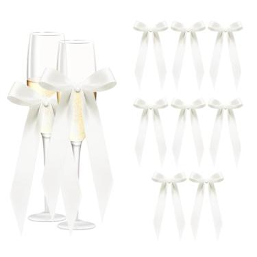 Imagem de Sudaporn Marcadores de bebida com laço para lembrancinhas de festa de noivado de casamento, pingentes de taça de vinho para chá de panela, despedida de solteira, vinho, champanhe, acessórios de vidro