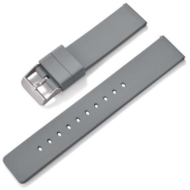 Imagem de Aoeiwv Pulseira de borracha para relógio FKM de liberação rápida de 18 mm, 20 mm, 22 mm, fina, macia, durável, esportiva, FKM, pulseira de substituição para homens e mulheres