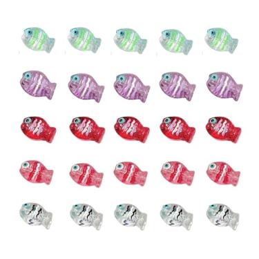 Imagem de Miçangas de peixe de animais oceânicos ARTISAMILY 10 peças pulseira de peixe de vidro contas espaçadoras soltas 5 cores pingente brinco contas 10 x 14 mm para fazer joias, faça você mesmo, artesanato
