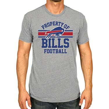 Imagem de Camiseta NFL Adulta Property of Short Sleeve Leve, camiseta oficial do time, equipamento para homens e mulheres (Buffalo Bills - cinza, adulto GG)