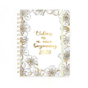 Imagem de Agenda diária, adequada para trabalho e agenda de tarefas diárias, escritório, casa, diário de trabalho, plano de exercícios, caderno de bobina de folha solta 2025-2026 (branco)