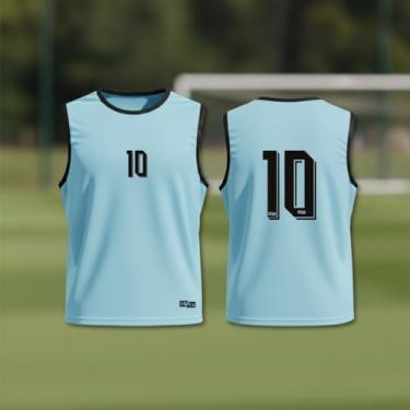 Imagem de Kit Com 10 Coletes Futebol Treino Esportivo (Azul-Bebê)