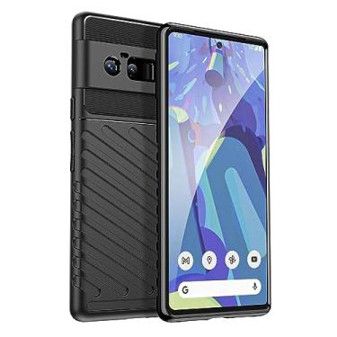 Imagem de Capa para Google Pixel 6 Pro. Fibra de carbono refinada, anti-queda, anti-impressões digitais, proteção integral. A capa do telemóvel é compatível com o Google Pixel 6 Pro