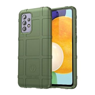 Imagem de IDEWEI Capa de telefone para Samsung Galaxy A52S 5G, fibra de carbono refinada, anti-queda, anti-impressão digital, proteção total de 360° verde