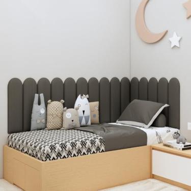 Imagem de Cabeceira Estofada Modular Nuvem 20x60 — Suede Macio, Instalação Sem Furos, Decorativa para Cama Solteiro Casal Queen King(CHUMBO,17)