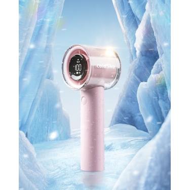 Imagem de coldSky Ventilador turbo portátil portátil, velocidade (1-100) mini ventilador recarregável USB ajustável potente com display digital, ventilador pequeno operado por bateria de 3000 mAh para