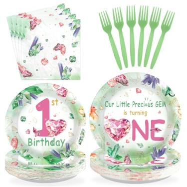 Imagem de Conjunto de pratos de 1º aniversário de pedra verde, 96 peças