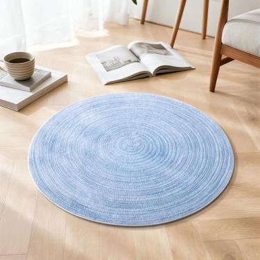 Imagem de Asrug Tapete redondo de juta sintética de 61 cm, tapete redondo redondo antiderrapante para cozinha, banheiro, quarto, berçário, pilha baixa