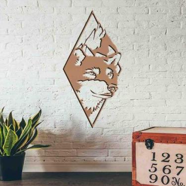 Imagem de Quadro Decorativo Lobo Montanha Vazado - Mdf 3Mm 001 - Decoarts