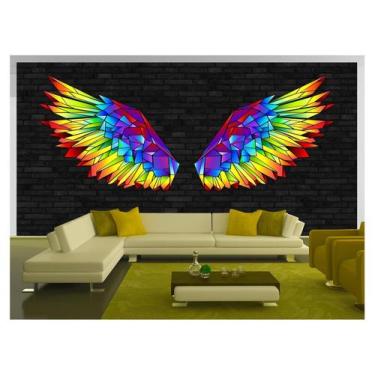 Imagem de Papel De Parede 3D Arte Asas Selfie Insta Cores 3,5M Tra433 - Você Dec