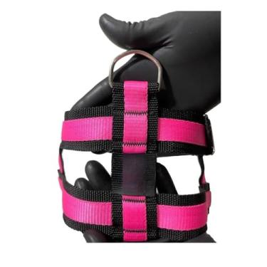 Imagem de Peitoral Coleira + Guia Para Cachorro Resistente Seguro Confortável Pet(Preo/Rosa,M)