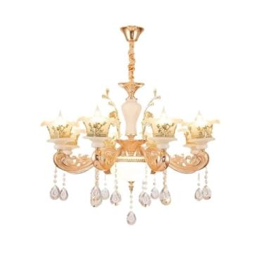 Imagem de Luminária pendente estilo europeu para sala de estar, luxuosa luminária de cristal para quarto, sala de jantar, villa minimalista, pacote para toda a casa, luminária suspensa (cabeça A-8 9W)