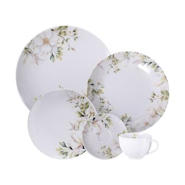 Imagem de Aparelho De Jantar Tramontina Magnólia Em Porcelana Decorada 30 Peças