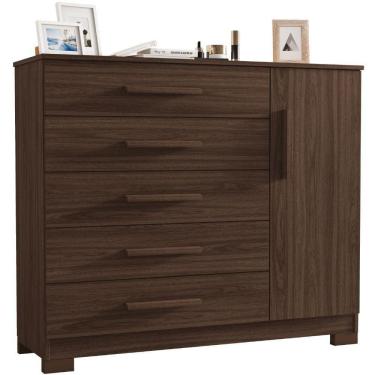 Imagem de Cômoda Pietra Café 1 Porta 5 Gavetas Jcm Movelaria