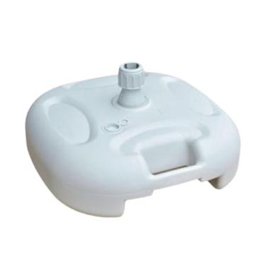 Imagem de WeiLaiKeQi Suporte para guarda- de pátio, base para arco de balão, suprimentos para serviço pesado, suporte para guarda- de 20L preenchido com areia para, Branco