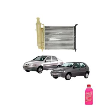 Imagem de Kit Radiador Palio 97> C/Ar + Aditivo Radiador Visconde Rosa Pronto Uso