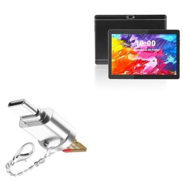 Imagem de BoxWave Adaptador compatível com tablet Veidoo (10 polegadas) - minileitor de cartão micro SD, USB tipo-C OTG Reader USB3.0 chaveiro adaptador - prata metálica