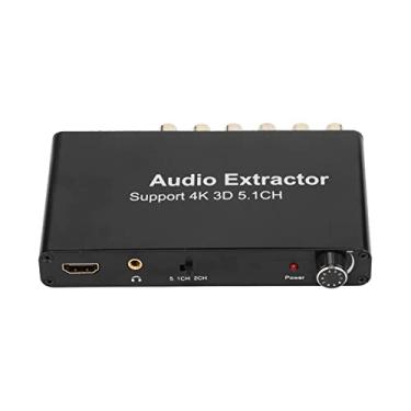 Imagem de SUNGOOYUE Extrator de áudio, Interface Multimídia HD 4K 30Hz para Conversor de áudio 5.1CH, Liga de Alumínio Preta, para Reprodutores de DVD HDTV