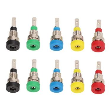 Imagem de Acouto Tomada Banana Premium Postes de Ligação para Montagem Em Painel de Latão de 2 Mm Eletrônicos - Conjunto de 10 Conectores de 5 Cores Teste Seguro de Tensão e Corrente RVs Ideais, Navios,