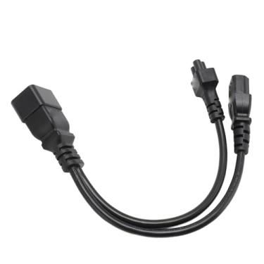 Imagem de Ymiko Cabo Divisor de Energia Iec320 C20 para C5 C13 12,6 Polegadas, Cabo Adaptador Macho para Fêmea y para Carregador de Laptop, de Extensão de Alimentação Ca de Saída Dupla