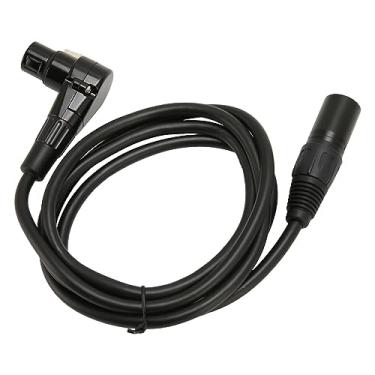 Imagem de Ymiko Cabo de Microfone XLR Macho para Fêmea de ângulo Reto Cabo de áudio Balanceado de 3 Pinos Com Condutor OFC, Conector Banhado a Prata de 4,9 Pés para Estúdio e Som Ao