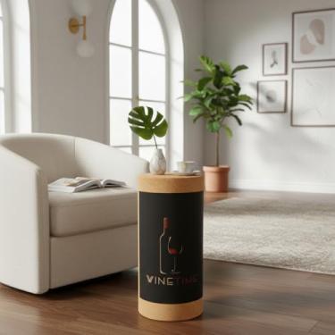 Imagem de Banqueta Banco De Rolha De Vinho Wine Time Madeira Cortiça