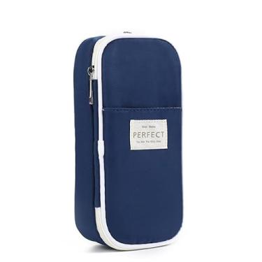 Imagem de Estojo Grande para Lápis Bolsa Organizadora de Lona com Capacidade Zíper Portátil Materiais Escolares Compartimentos Ensino Médio Garotas Adolescentes Estética Bonita e Cuca