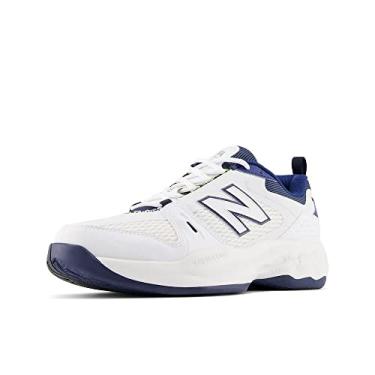 Imagem de New Balance Tênis masculino Fresh Foam X 1007 V1, Branco/Azul marinho, 12 Wide