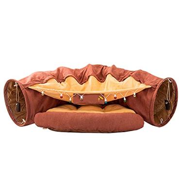 Imagem de Túnel de Cama para Gato Confortável Plegável com Pelúcia Coelhos Filhotes Cachorro Cães